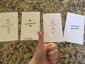 Dividing fractions manipulative